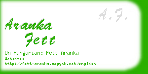 aranka fett business card